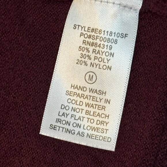 Evolution By Cyrus Ancho Chile Burgundy Myna Button Sleeve Open Cardigan Medium - Picture 7 of 12